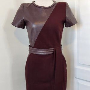 The kooples leather and stretch jersey mini dress